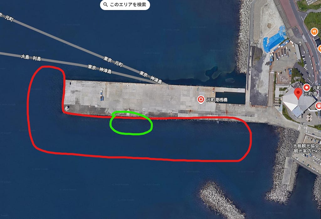伊豆大島・元町港の釣り場ポイント